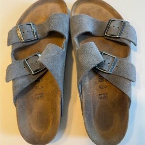 Birkenstock Men's Gray Suede Sandals